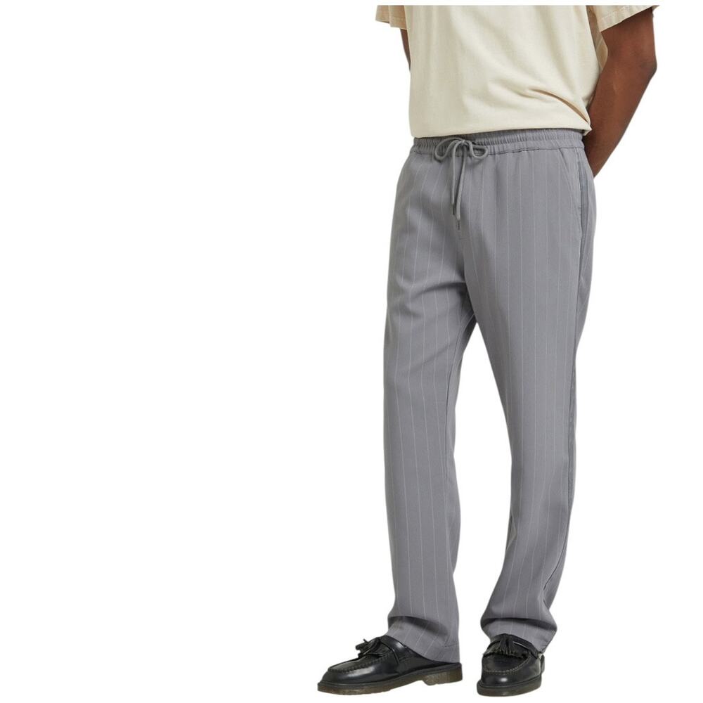 Pacsun Men’s Charcoal Pinstripe Liam Straight Trousers Heather Gray Size Large L